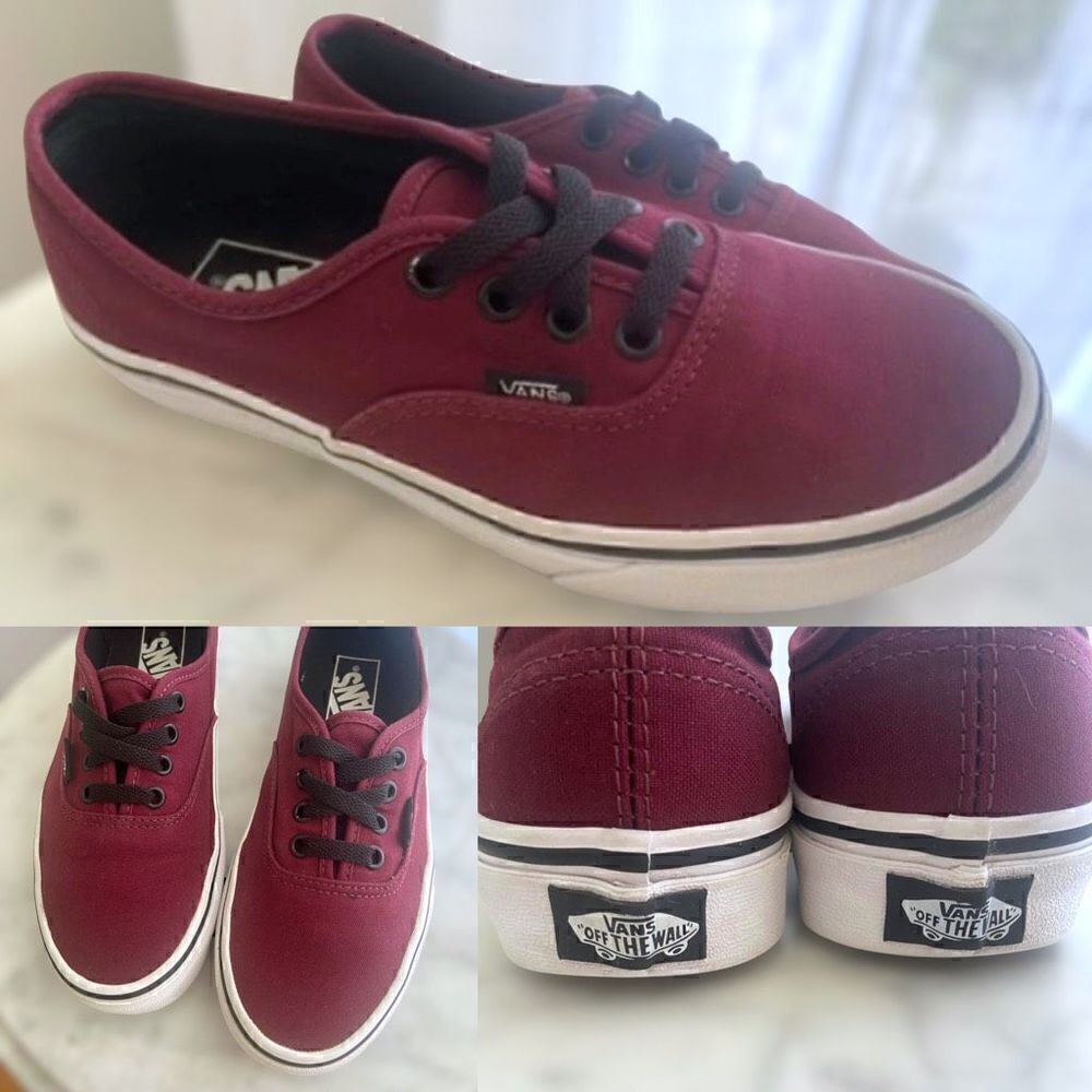 Vans Off The Wall Maroon Low Top Authentic Port Royal Sneakers Size Men 4.5 Wome